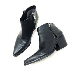 Sam Edelman Walden Black Leather Block Heel Boots